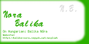 nora balika business card