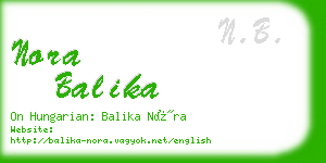 nora balika business card